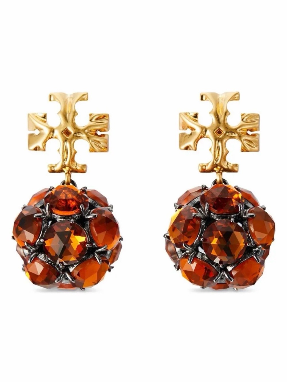 Roxanne crystal drop earrings in rolled gold. (64) - Picture 2 of 4
